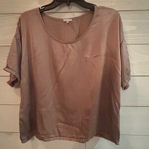 Pj Harlow Brown Short Sleeve PJ Top. EUC
